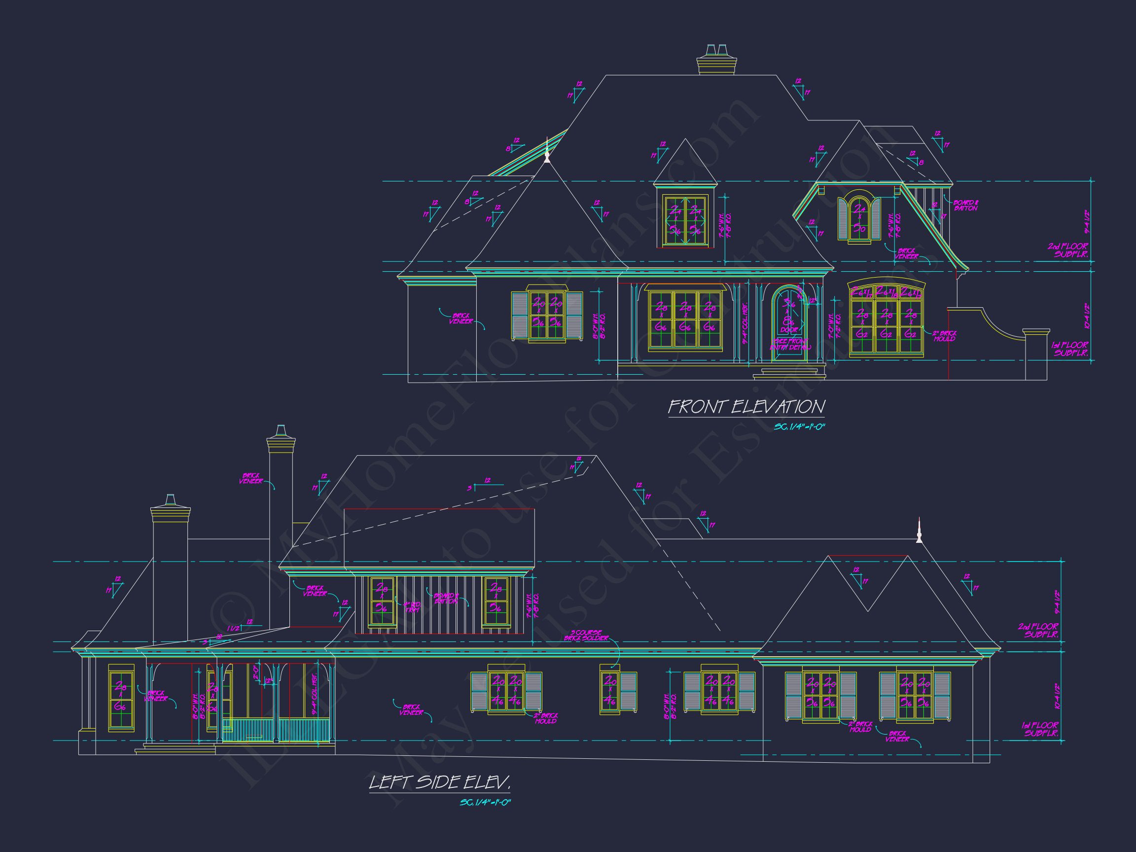 Elegant house Plan with 2-Story Design,CAD Architecture & Features