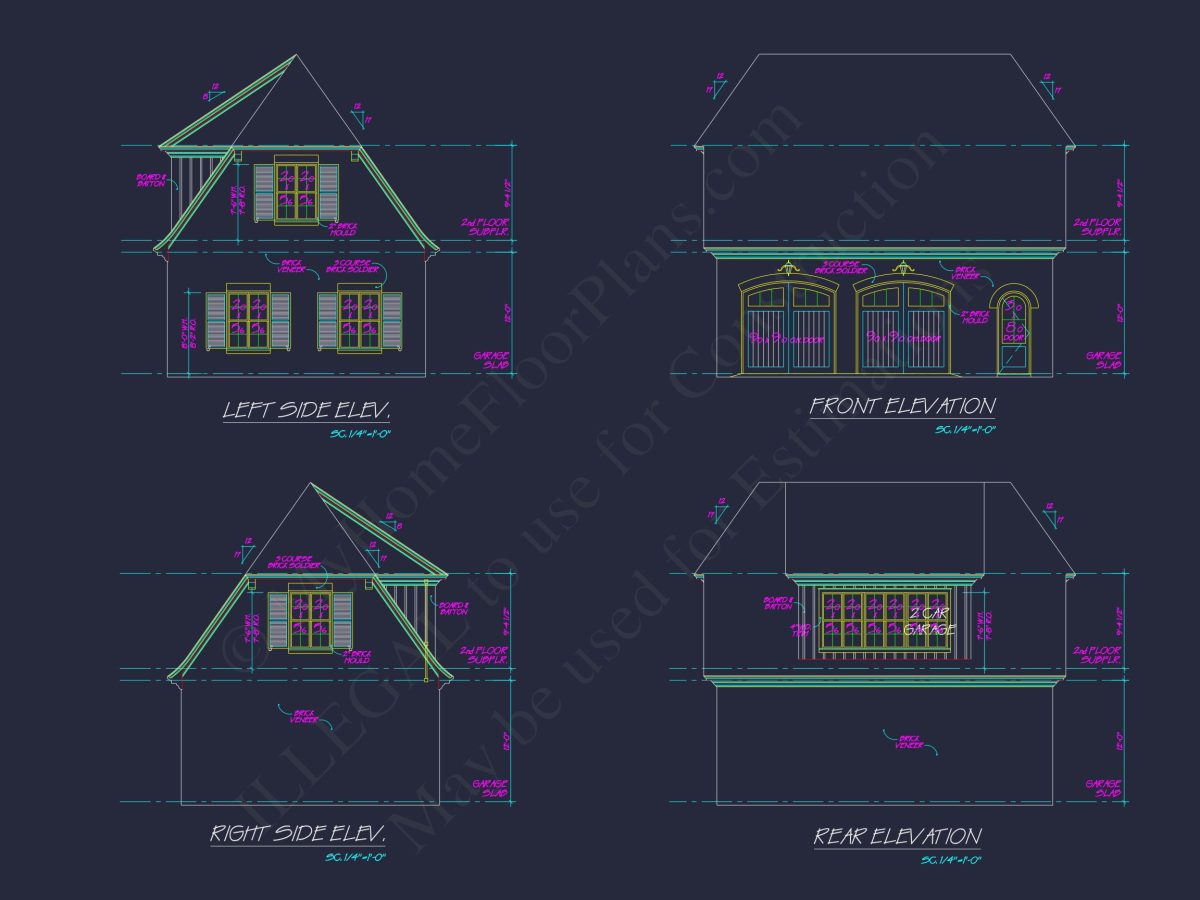 Elegant house Plan with 2-Story Design, CAD Architecture & Features