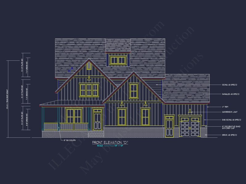 Elegant house Plan with 2-Story Floor Plan and CAD Designs