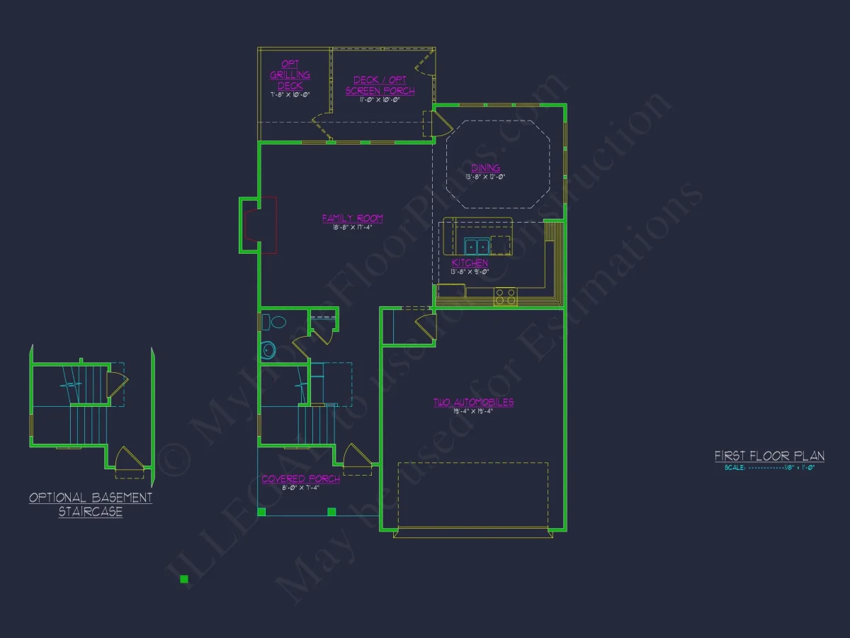 Elegant house Plan with 2-Story Floor Plan, CAD Designs & Blueprint