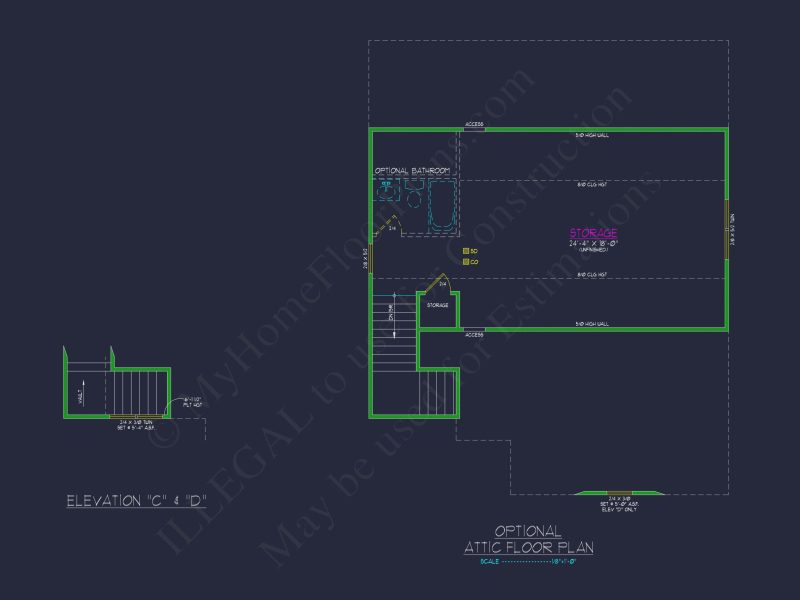 Elegant house Plan with 2-Story Floor Plan, CAD Designs & Blueprint