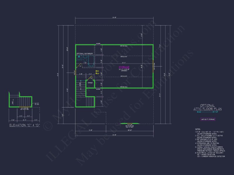 Elegant house Plan with 2-Story Floor Plan, CAD Designs & Blueprint