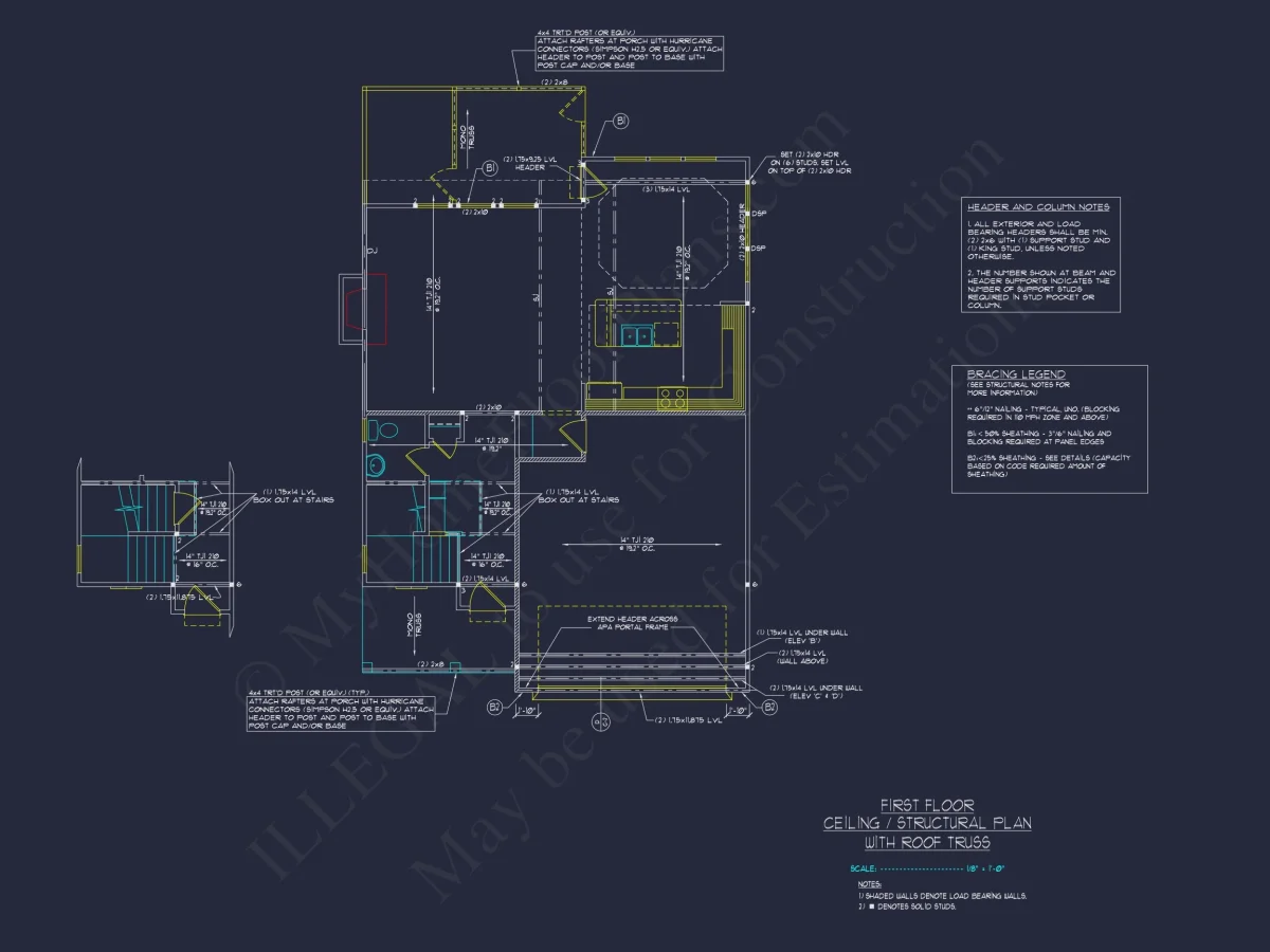 Elegant house Plan with 2-Story Floor Plan, CAD Designs & Blueprint
