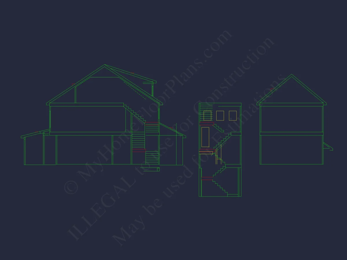 Elegant house Plan with 2-Story Floor Plan, CAD Designs & Blueprint