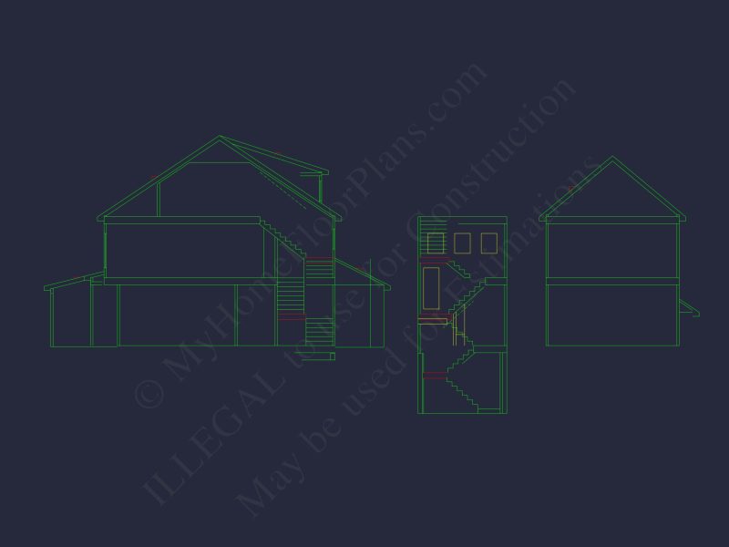 Elegant house Plan with 2-Story Floor Plan, CAD Designs & Blueprint