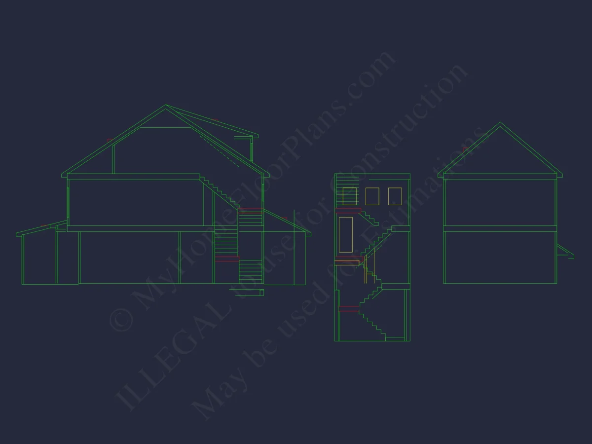 Elegant house Plan with 2-Story Floor Plan, CAD Designs & Blueprint