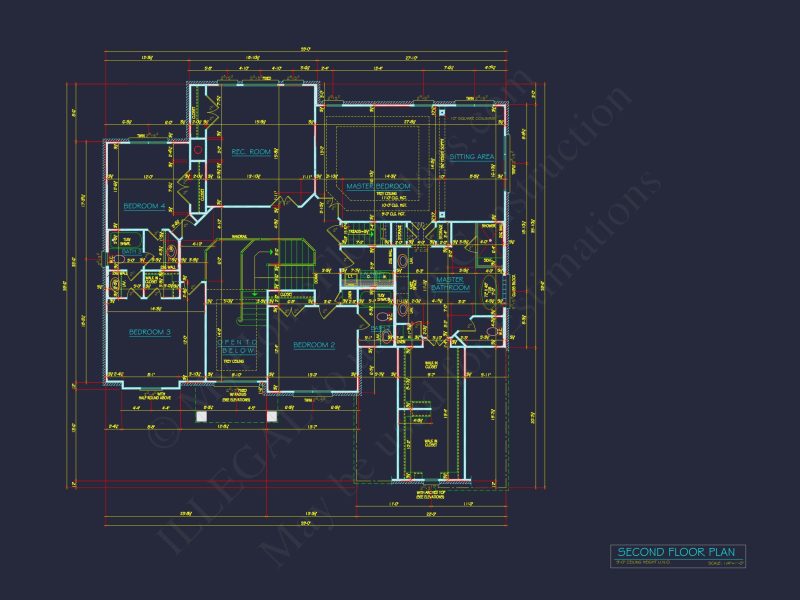 Elegant house Plan with 3 Bedrooms, 4 Baths - CAD Blueprints Available
