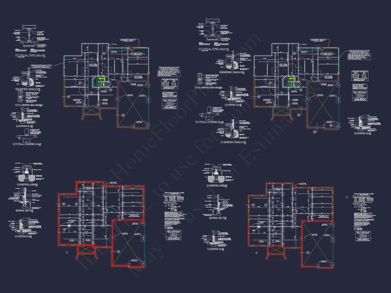 Elegant house Plan with 3 Bedrooms, 4 Baths - CAD Blueprints Available