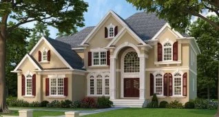 Elegant house Plan with 3 Bedrooms, 4 Baths - CAD Blueprints Available
