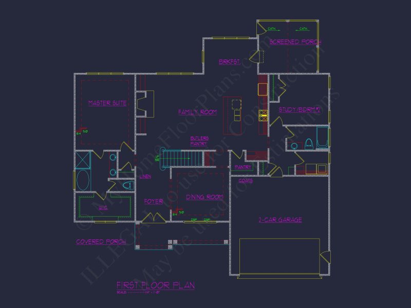 Elegant house Plan with 3 Bedrooms, CAD Blueprint, and Vaulted Designs