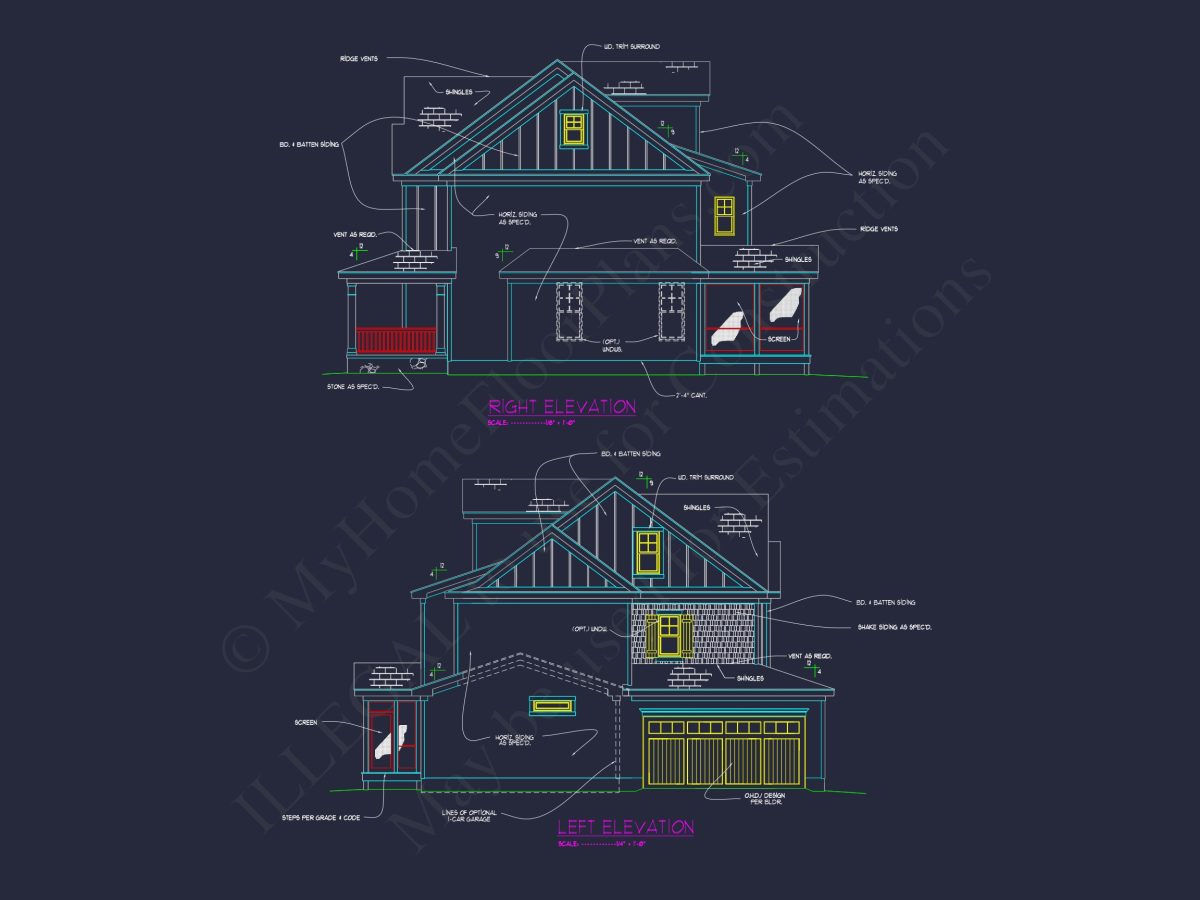 Elegant house Plan with 3 Floors, Blueprint & CAD Design