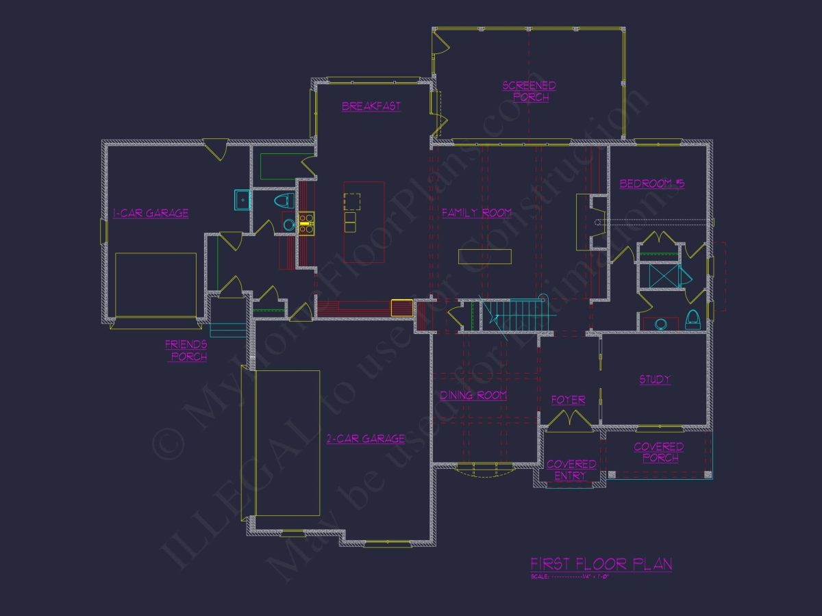 Elegant house Plan with 3 Floors, CAD Blueprints & Design