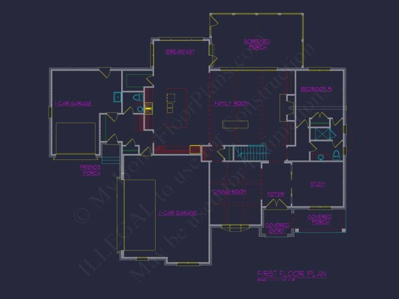 Elegant house Plan with 3 Floors, CAD Blueprints & Design