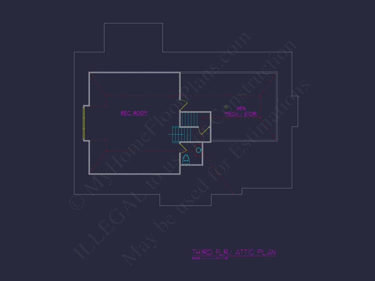 Elegant house Plan with 3 Floors, CAD Blueprints & Design