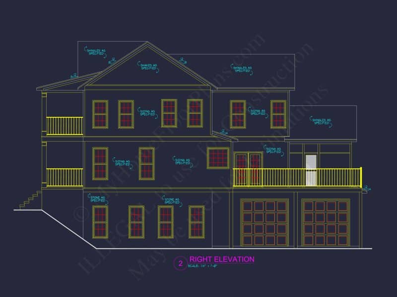 Elegant house Plan with 3 Floors, CAD Designs, and 5 Bedrooms