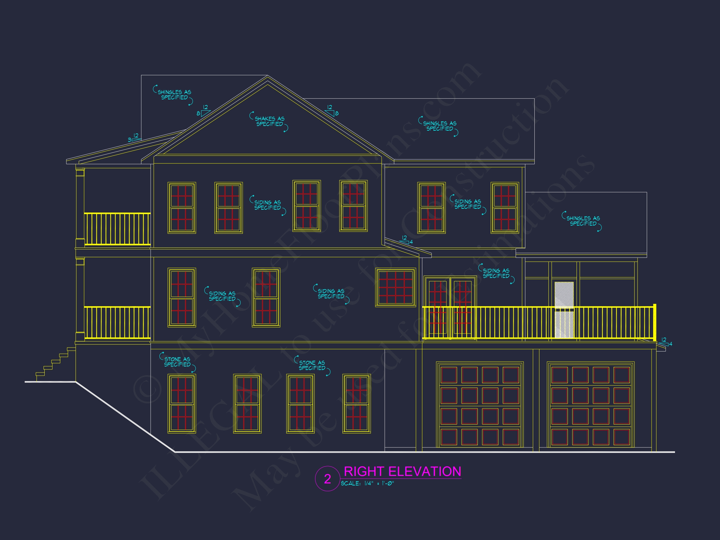 Elegant Home Plan with 3 Floors,CAD Designs,and 5 Bedrooms