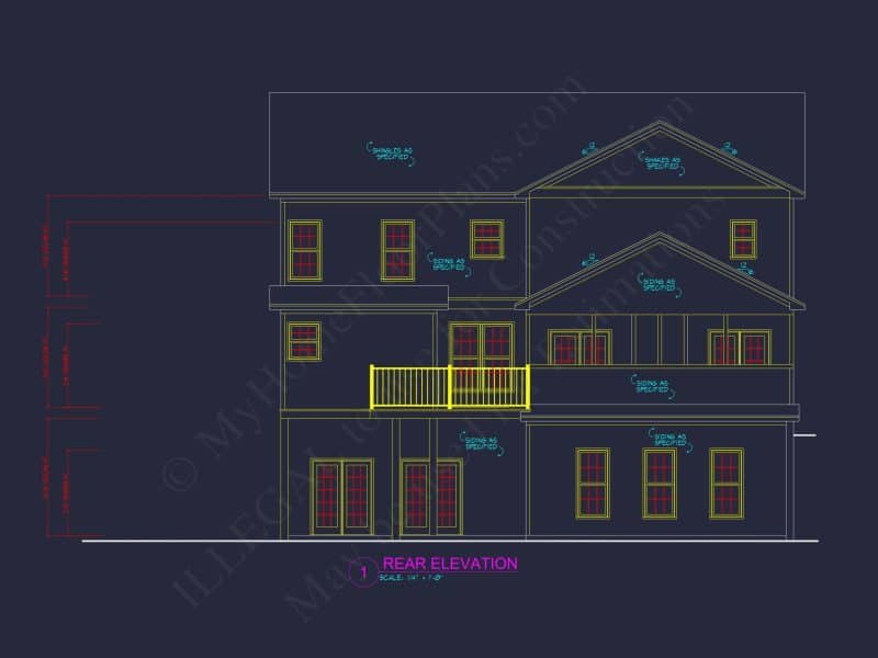 Elegant house Plan with 3 Floors, CAD Designs, and 5 Bedrooms