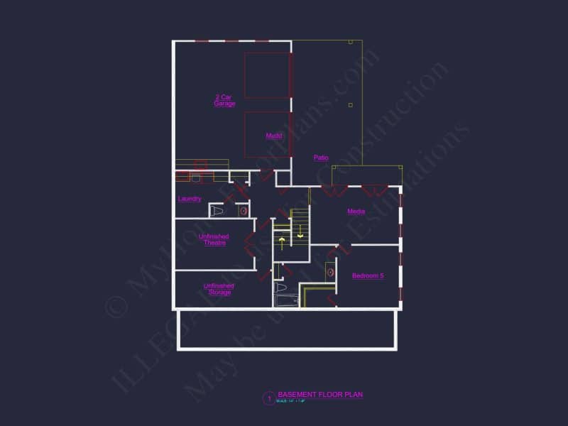 Elegant house Plan with 3 Floors, CAD Designs, and 5 Bedrooms