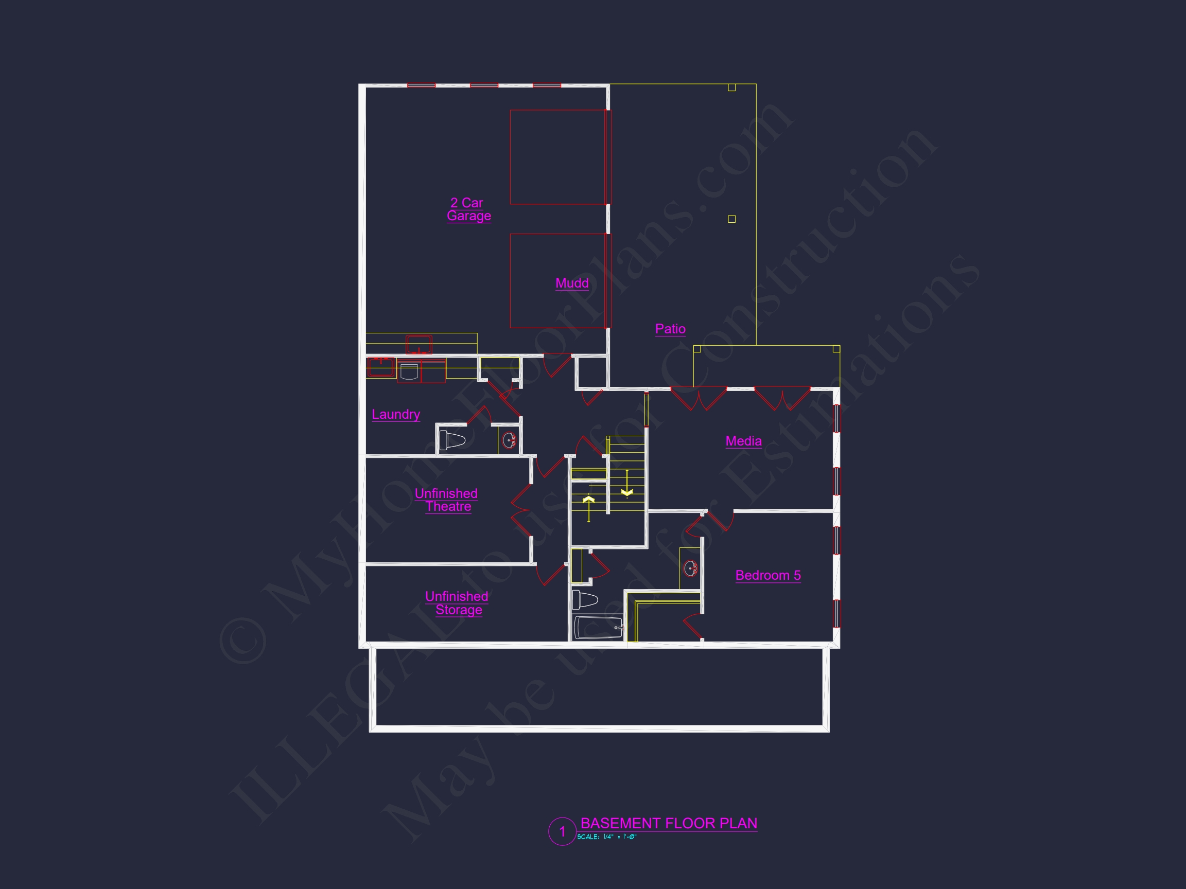 Elegant Home Plan with 3 Floors,CAD Designs,and 5 Bedrooms