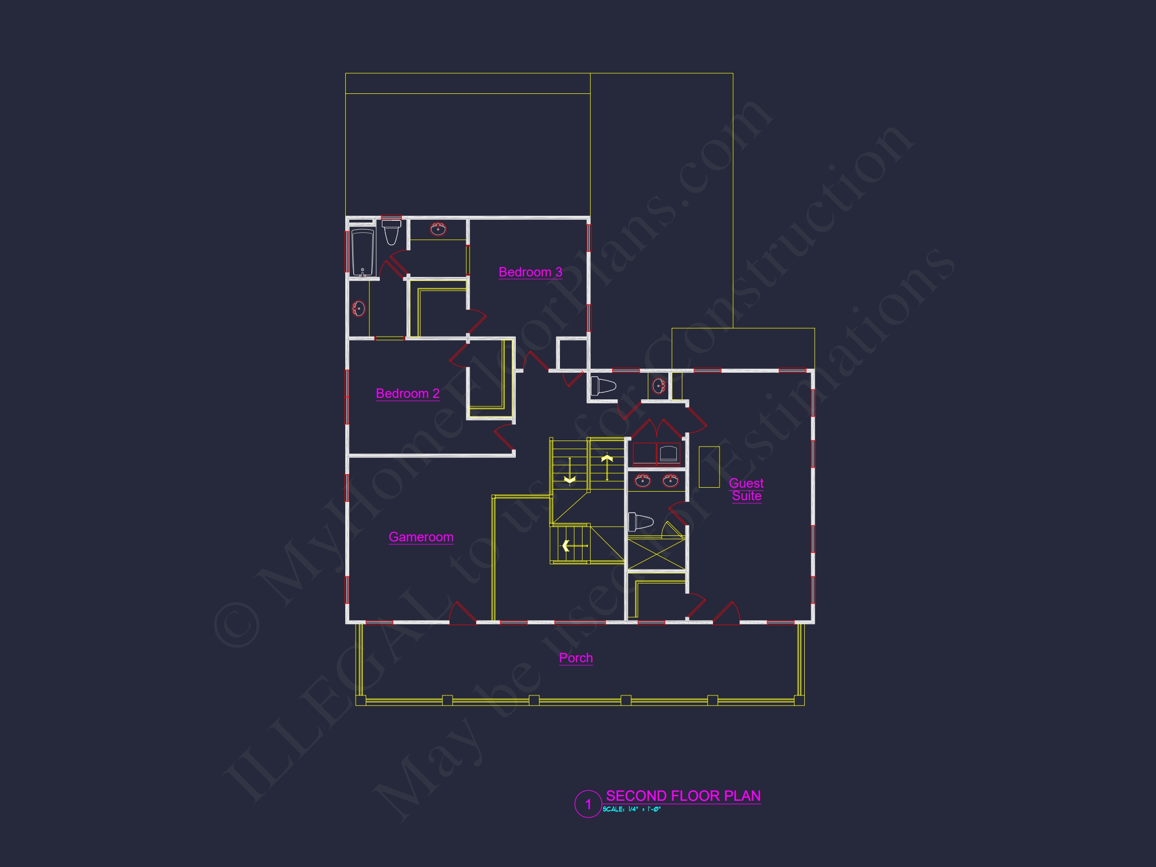 Elegant Home Plan with 3 Floors,CAD Designs,and 5 Bedrooms