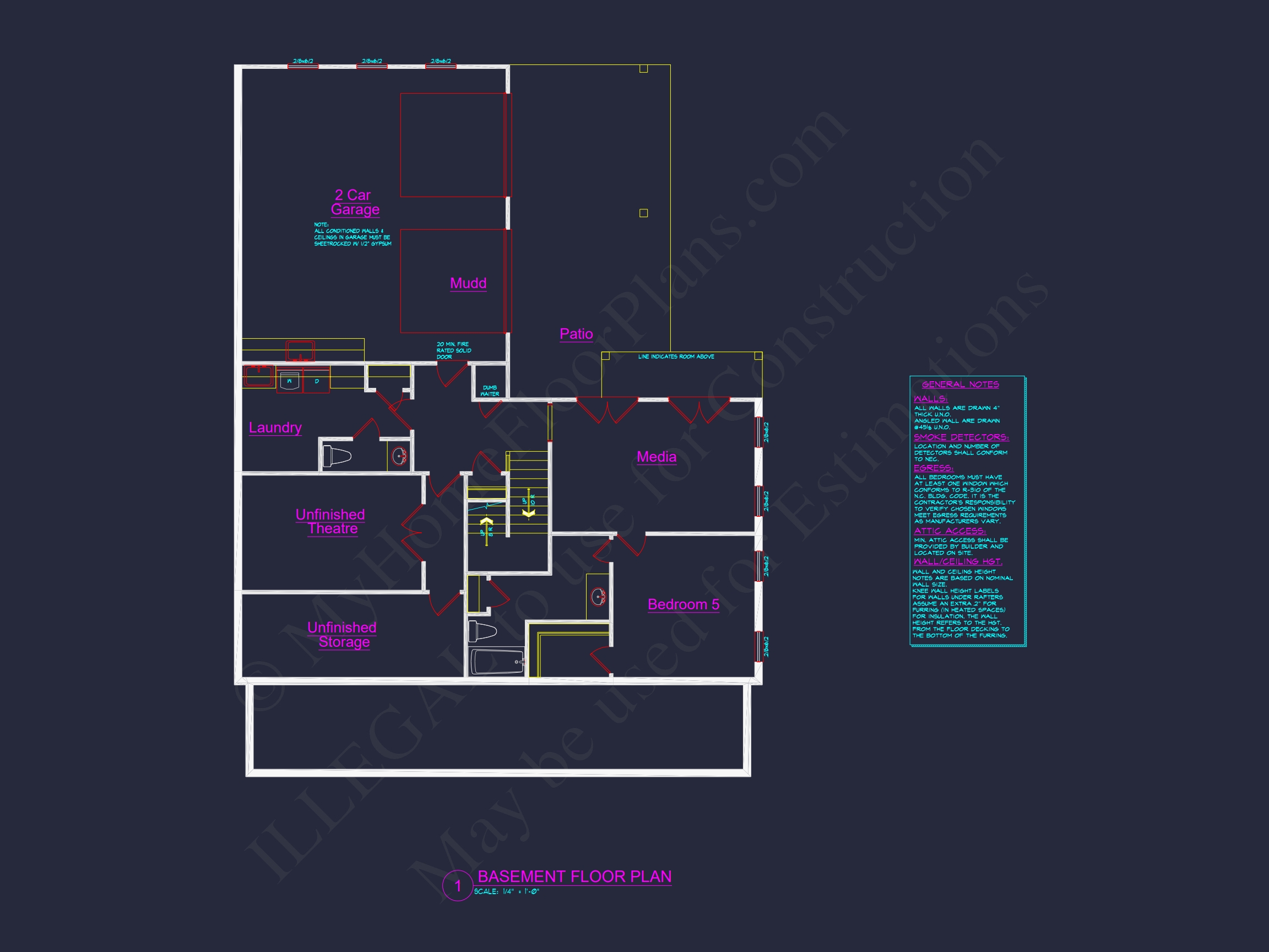 Elegant Home Plan with 3 Floors,CAD Designs,and 5 Bedrooms