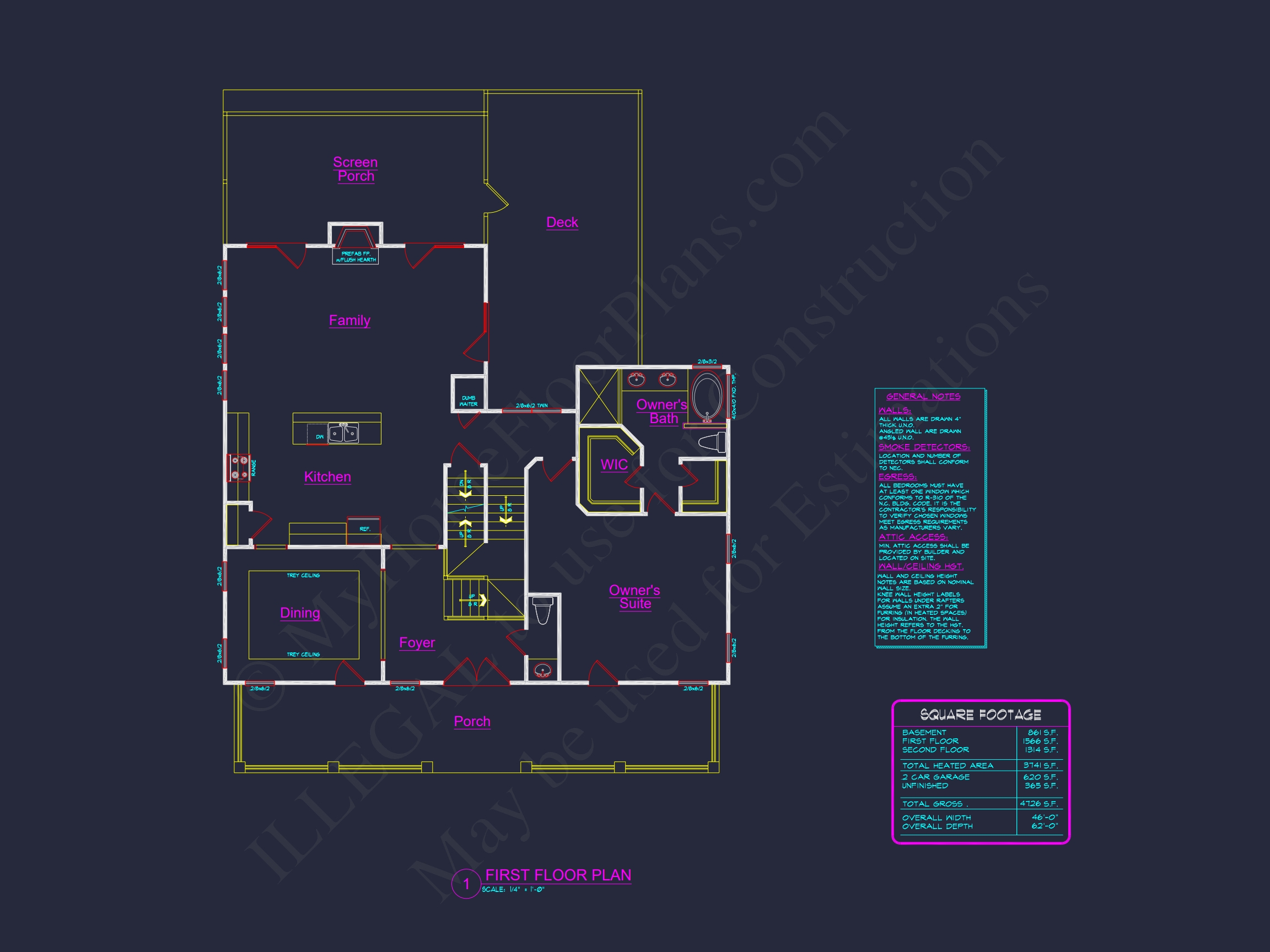 Elegant Home Plan with 3 Floors,CAD Designs,and 5 Bedrooms