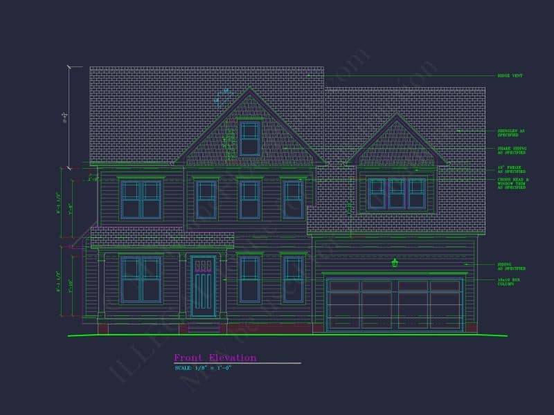 Elegant house Plan with 3174 SF, CAD Blueprint, and Designs