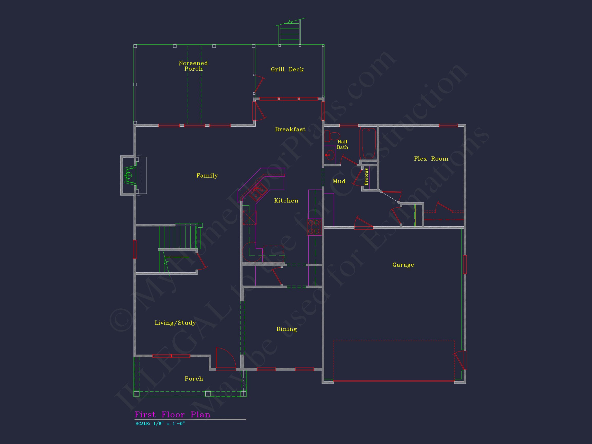 Elegant house Plan with 3174 SF,CAD Blueprint,and Designs