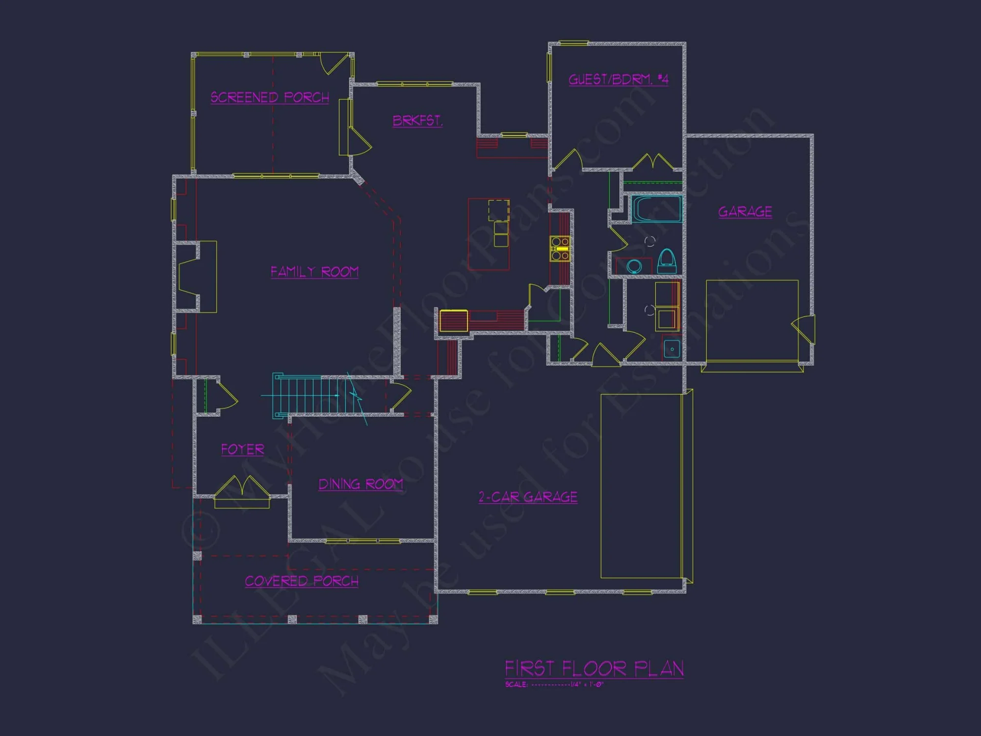 Elegant house Plan with 3D CAD Blueprint and Craft Designs