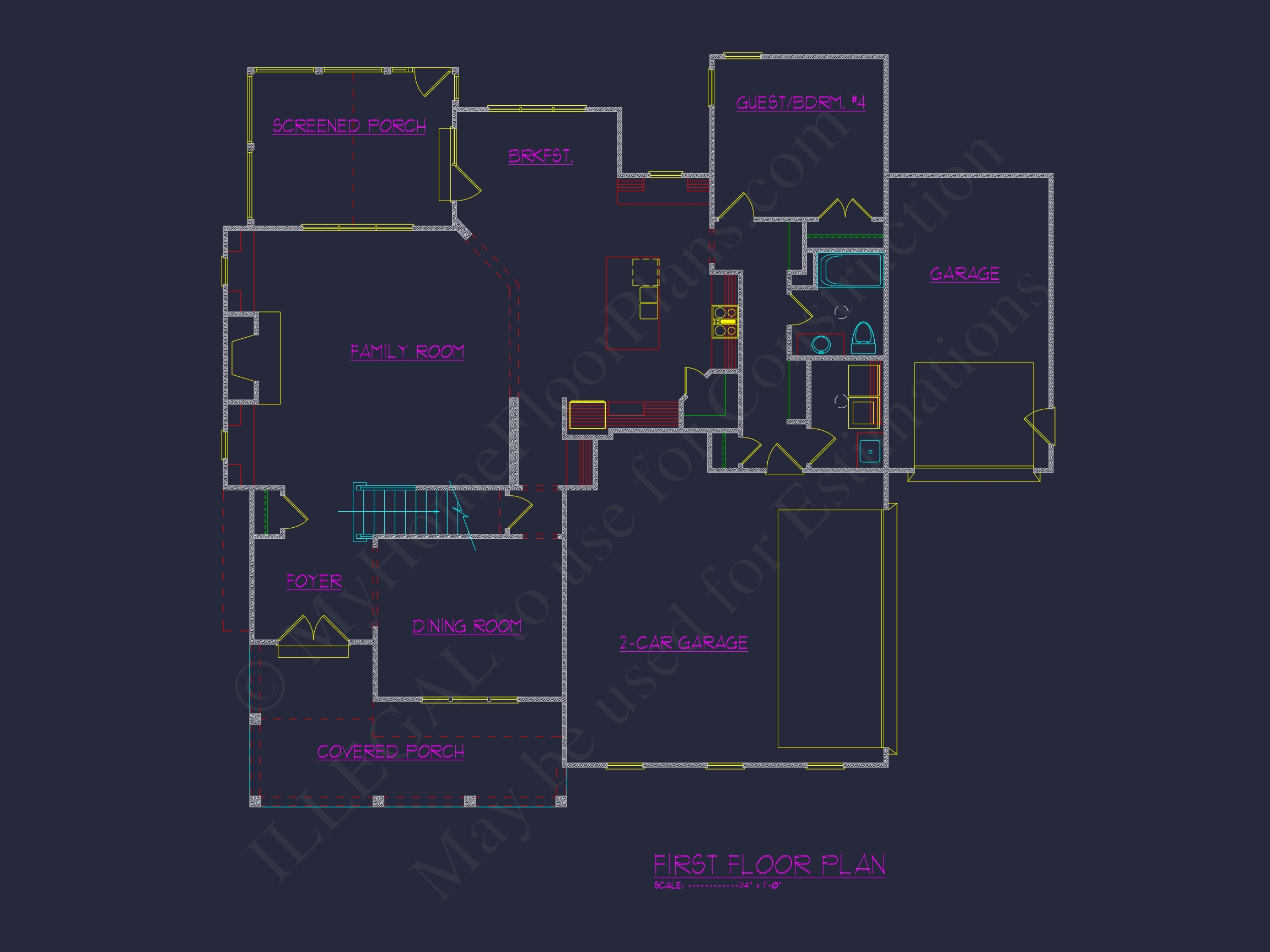 Elegant Home Plan with 3D CAD Blueprint and Craft Designs