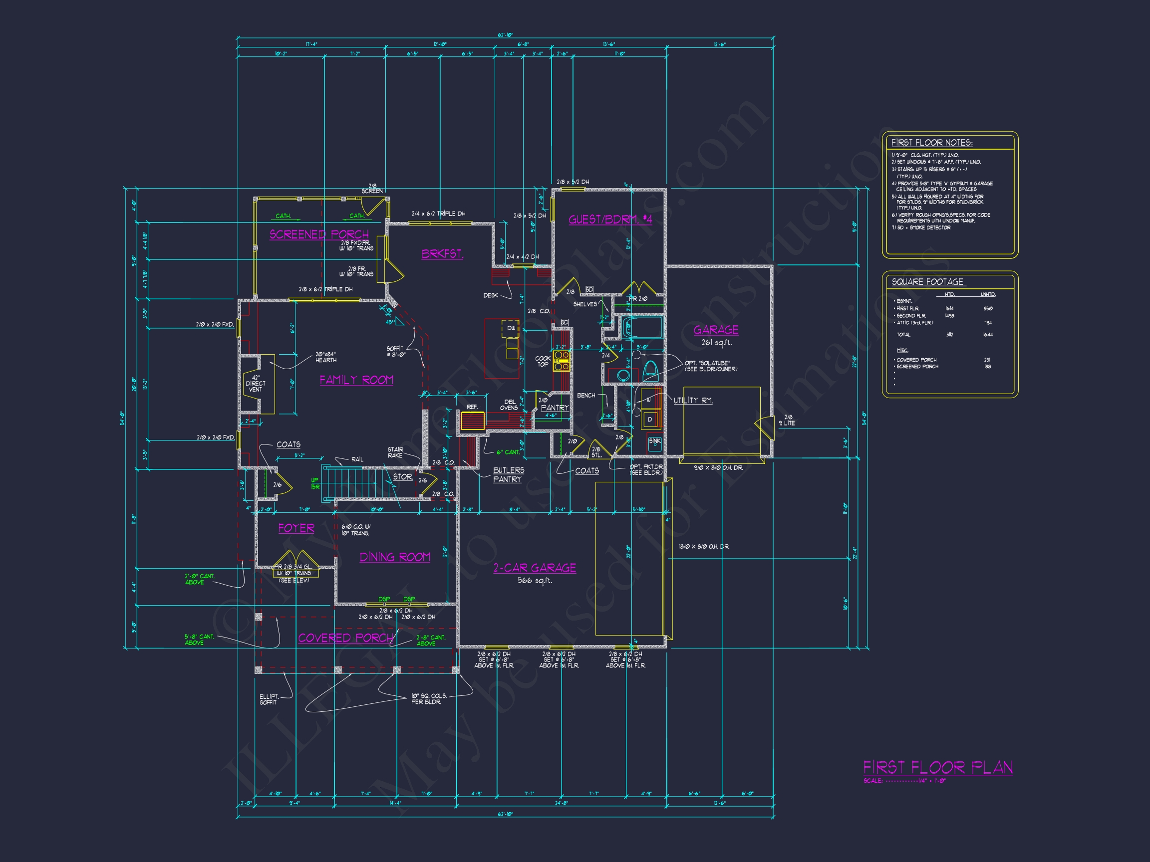 Elegant Home Plan with 3D CAD Blueprint and Craft Designs