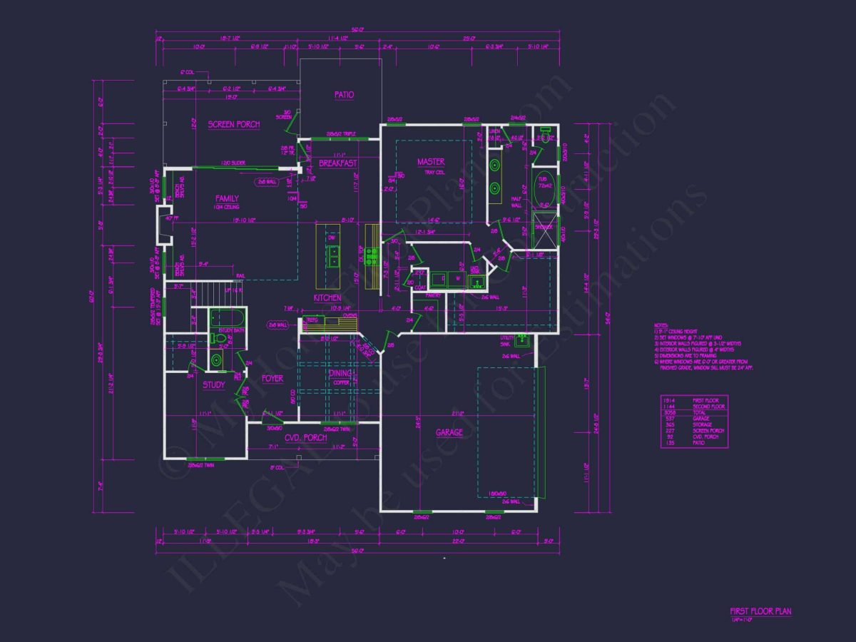 Elegant house Plan with 4 Bedrooms and CAD Blueprint Designs