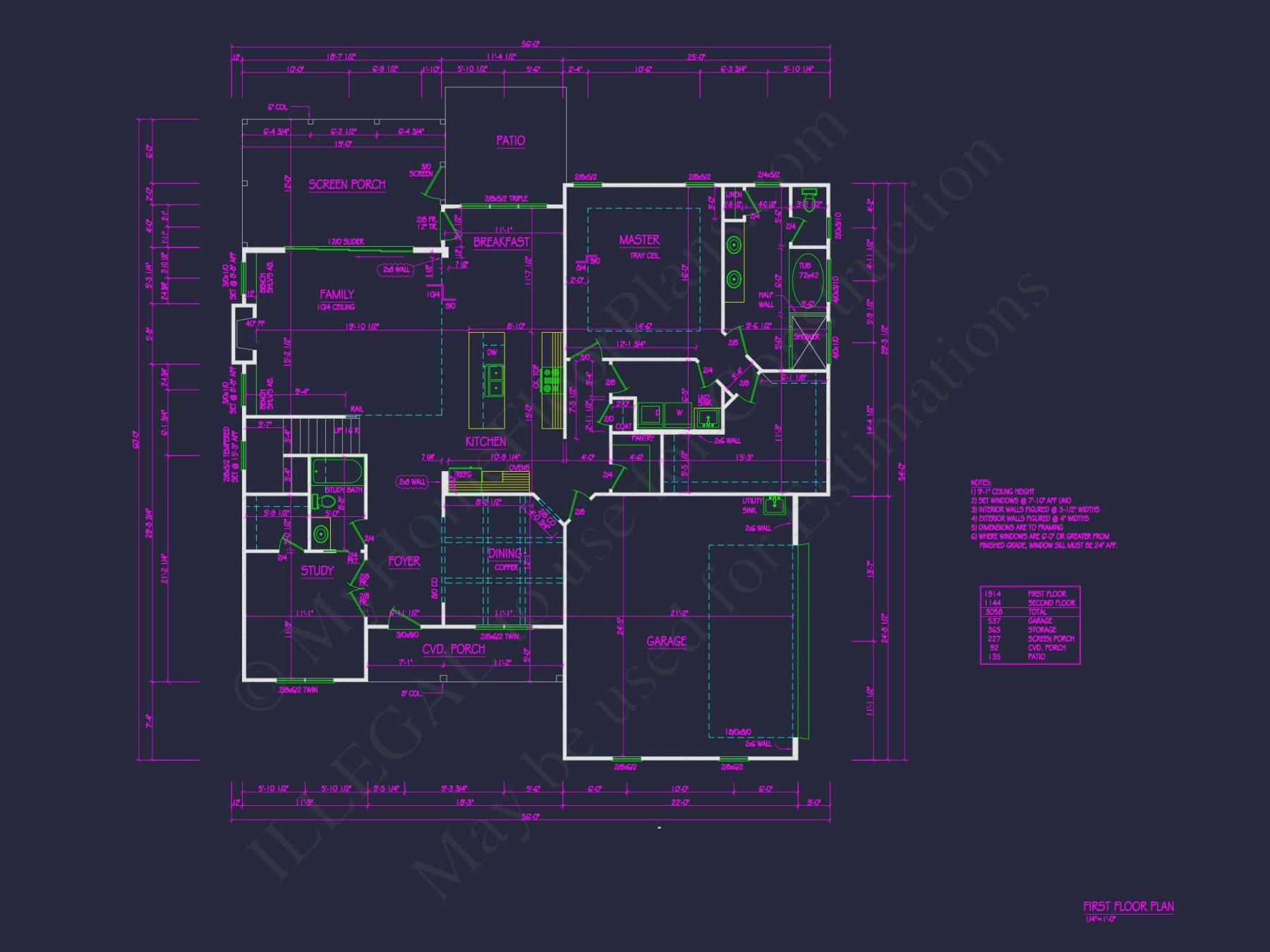 Elegant house Plan with 4 Bedrooms and CAD Blueprint Designs