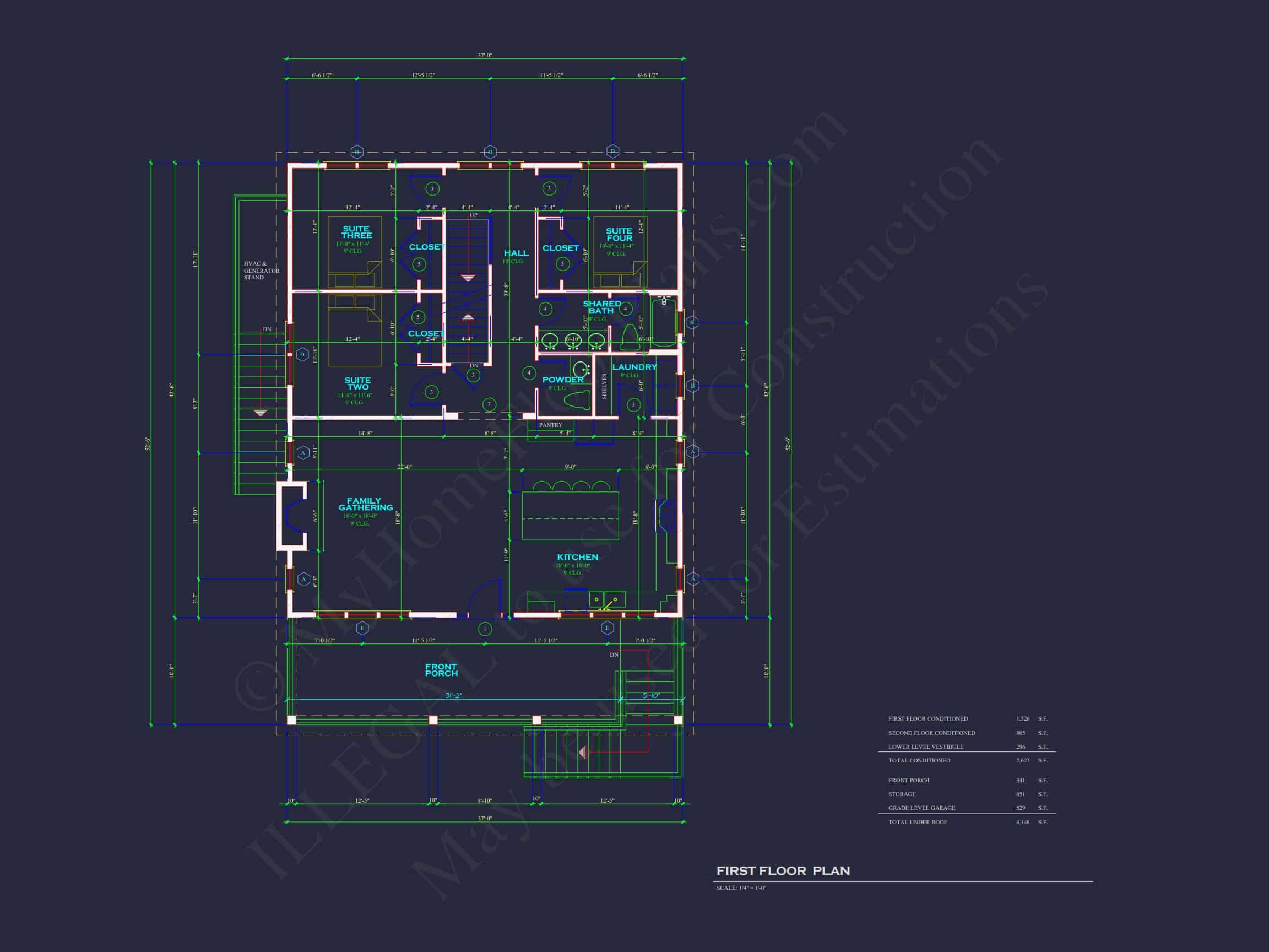 Elegant house Plan with 4 Bedrooms,2 Floors,and Coastal Designs