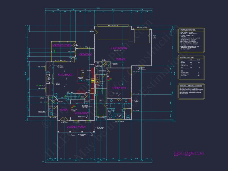 Elegant house Plan with 4 Bedrooms, CAD Design & Spacious Blueprint