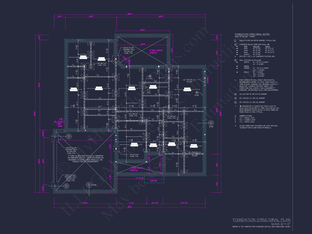 Elegant house Plan with 4 Bedrooms, CAD Designs & Blueprint Layout