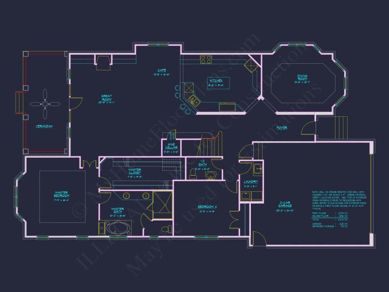 Elegant house Plan with 4 Bedrooms, CAD Floor Designs & More