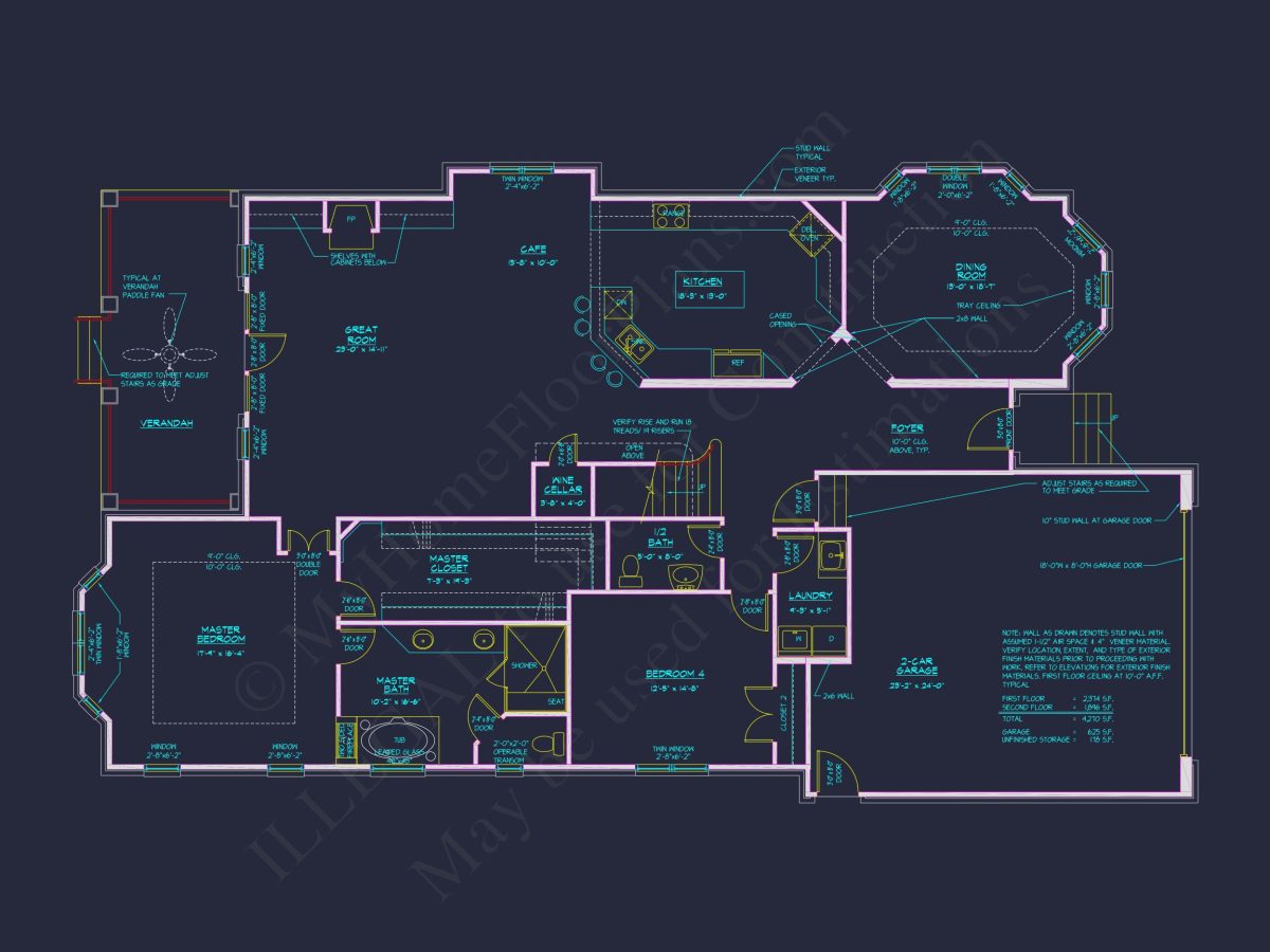 Elegant house Plan with 4 Bedrooms, CAD Floor Designs & More