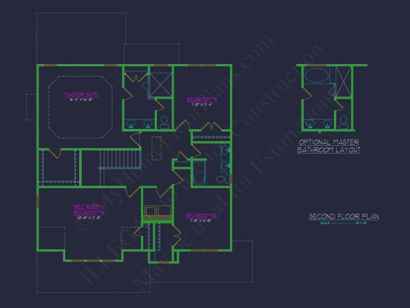 Elegant house Plan with 5 Bedrooms, CAD Designs & Blueprint