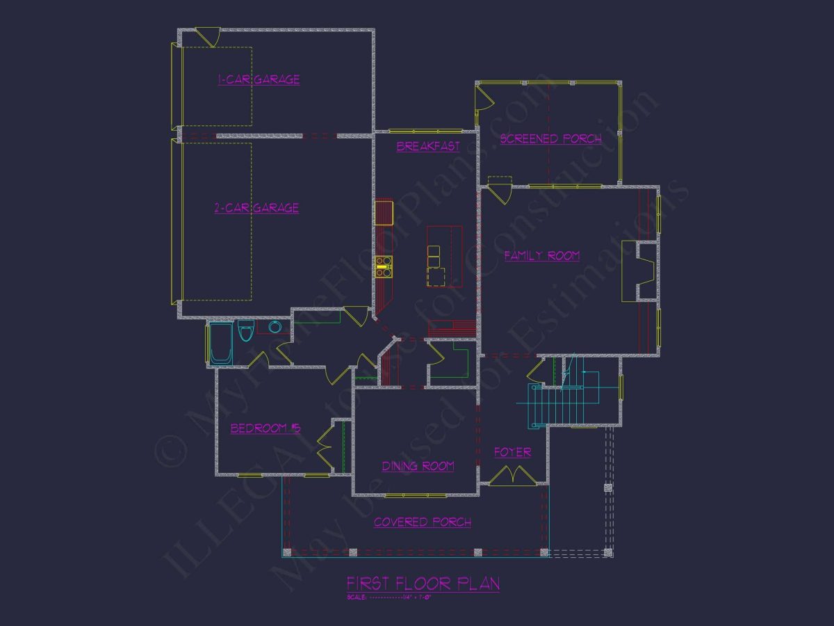 Elegant house Plan with 5 Beds, CAD Designs, and Spacious Floor Plan
