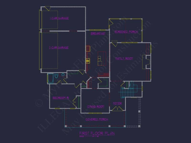 Elegant house Plan with 5 Beds, CAD Designs, and Spacious Floor Plan