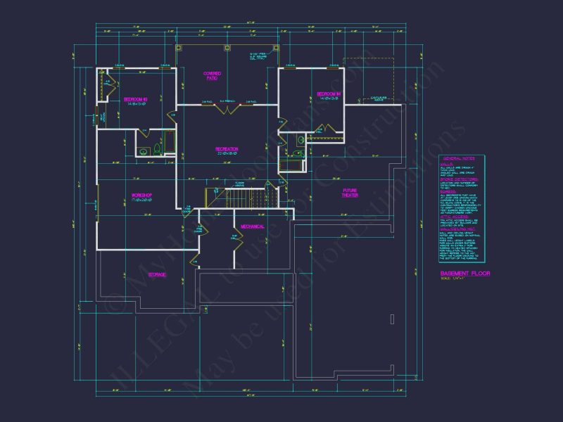 Elegant house Plan with Basement and CAD Designs for Builders
