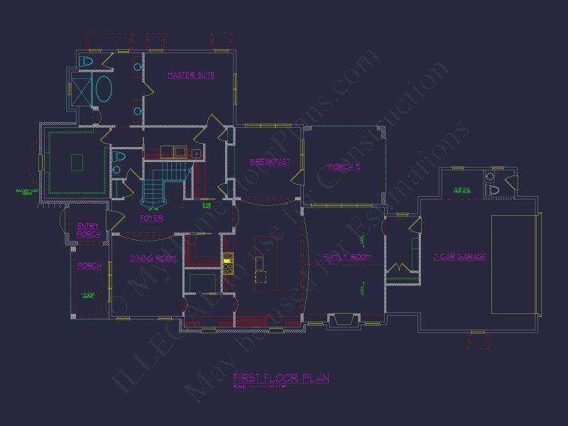 Elegant house Plan with CAD Architecture Designs & Floor Plan