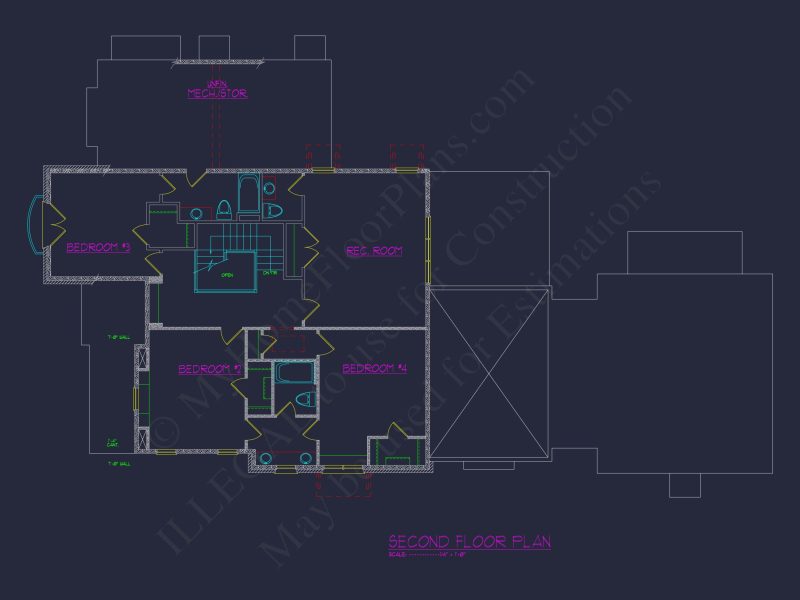 Elegant house Plan with CAD Architecture Designs & Floor Plan
