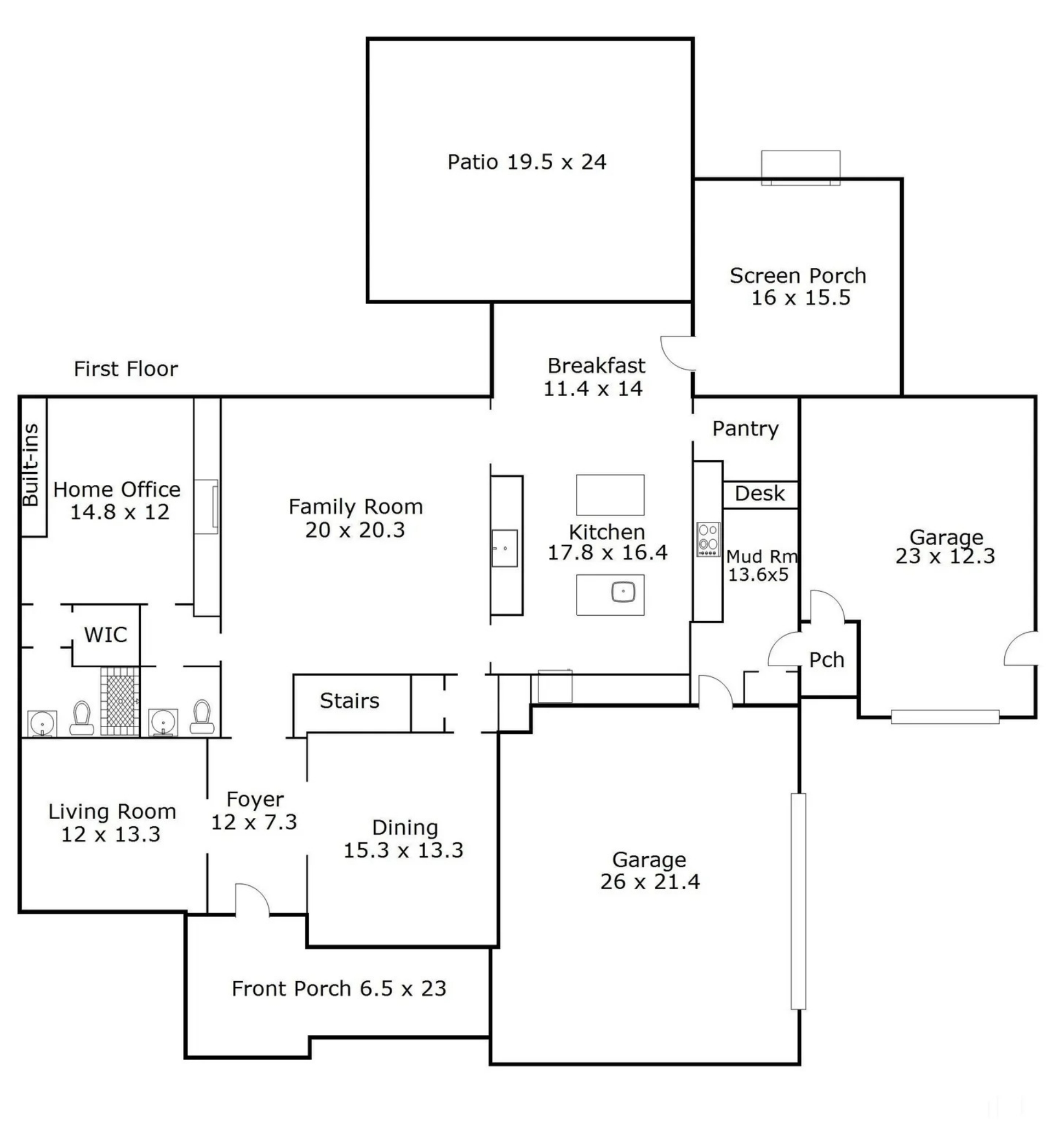 6-Bed Floor Plan Blueprint