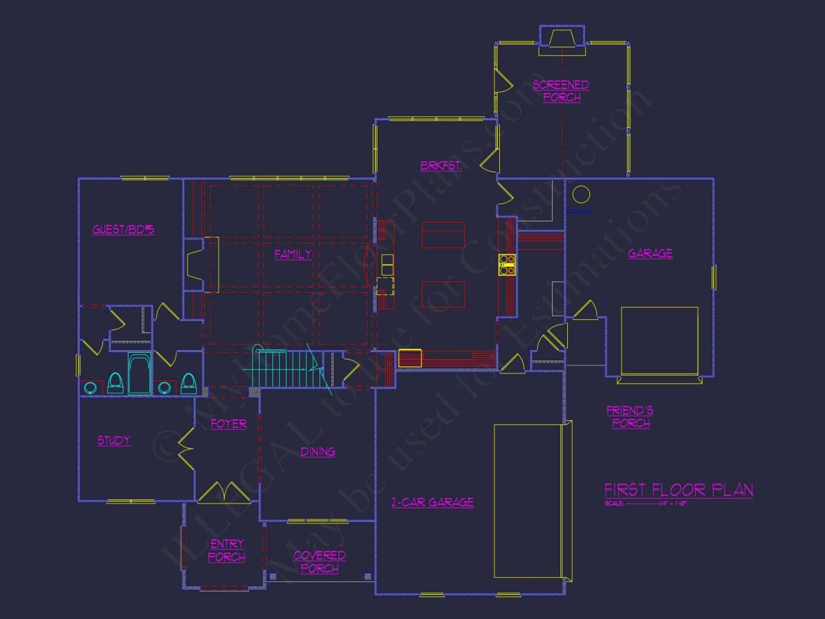Elegant house Plan with CAD Designs