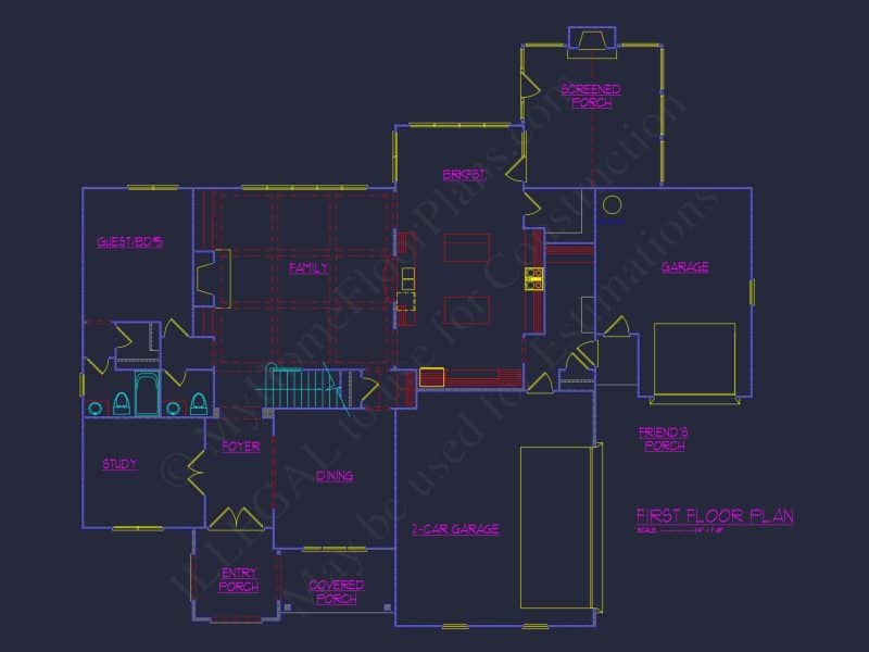 Elegant house Plan with CAD Designs