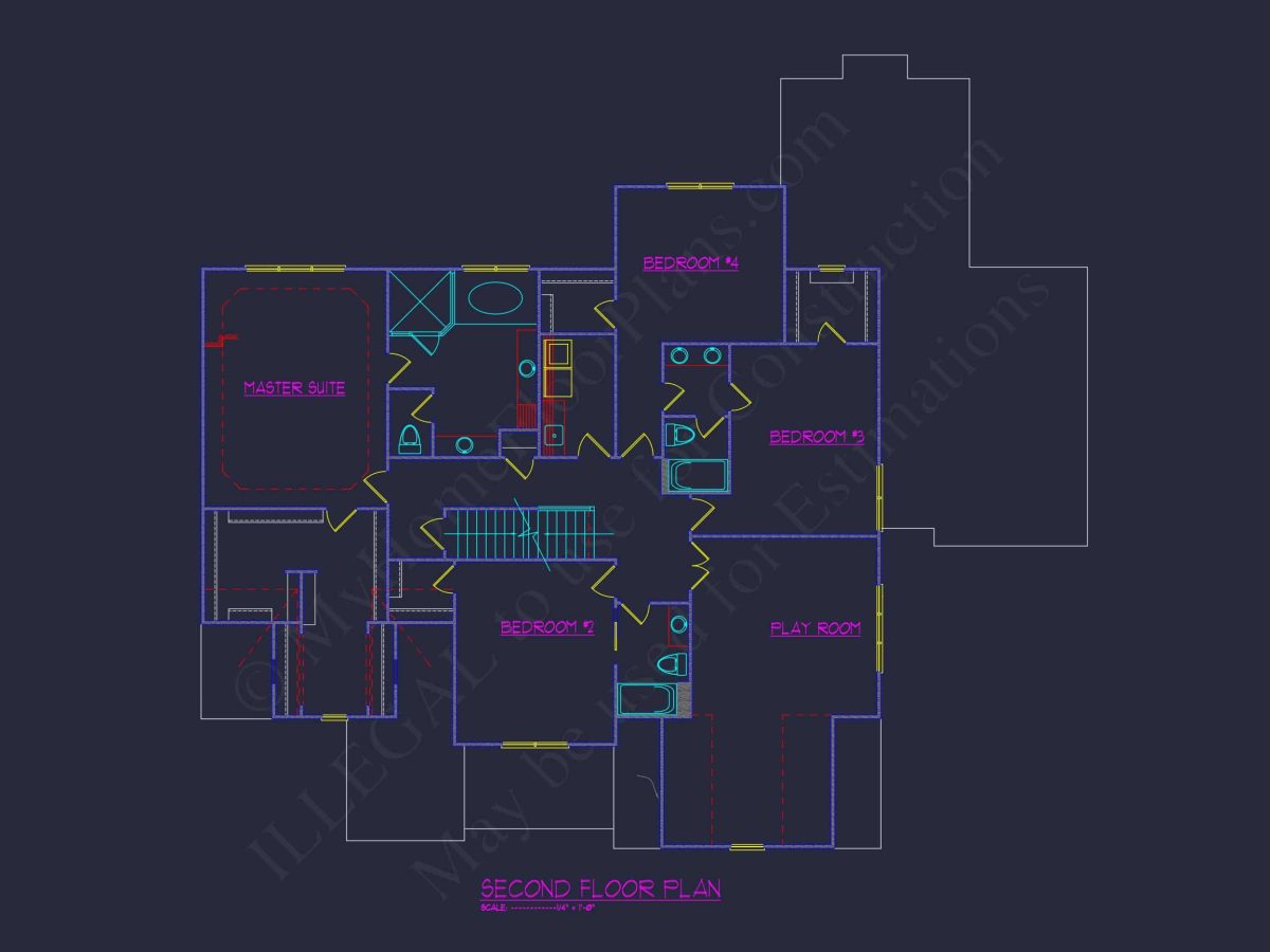 6-Bed Floor Plan Blueprint