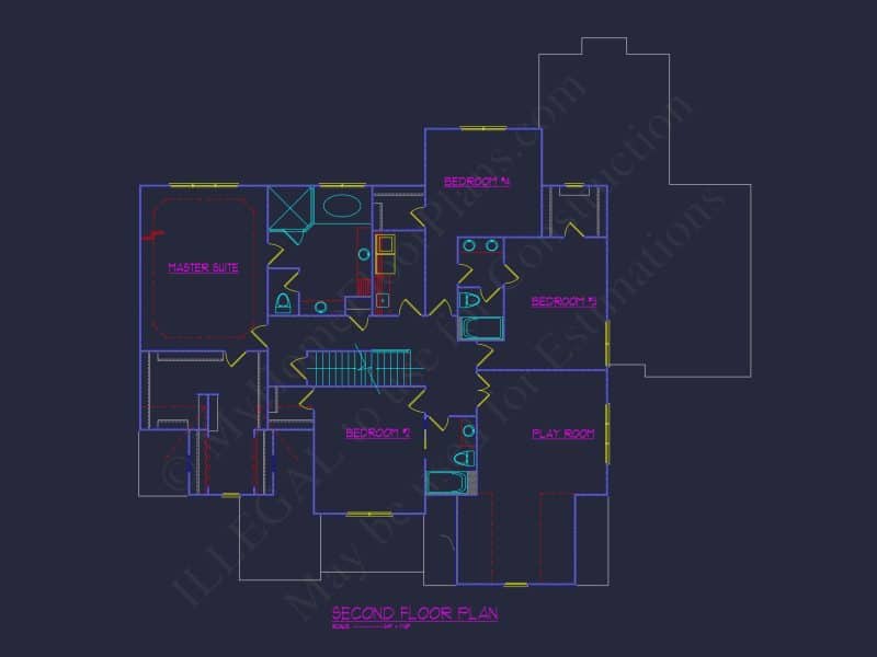 6-Bed Floor Plan Blueprint