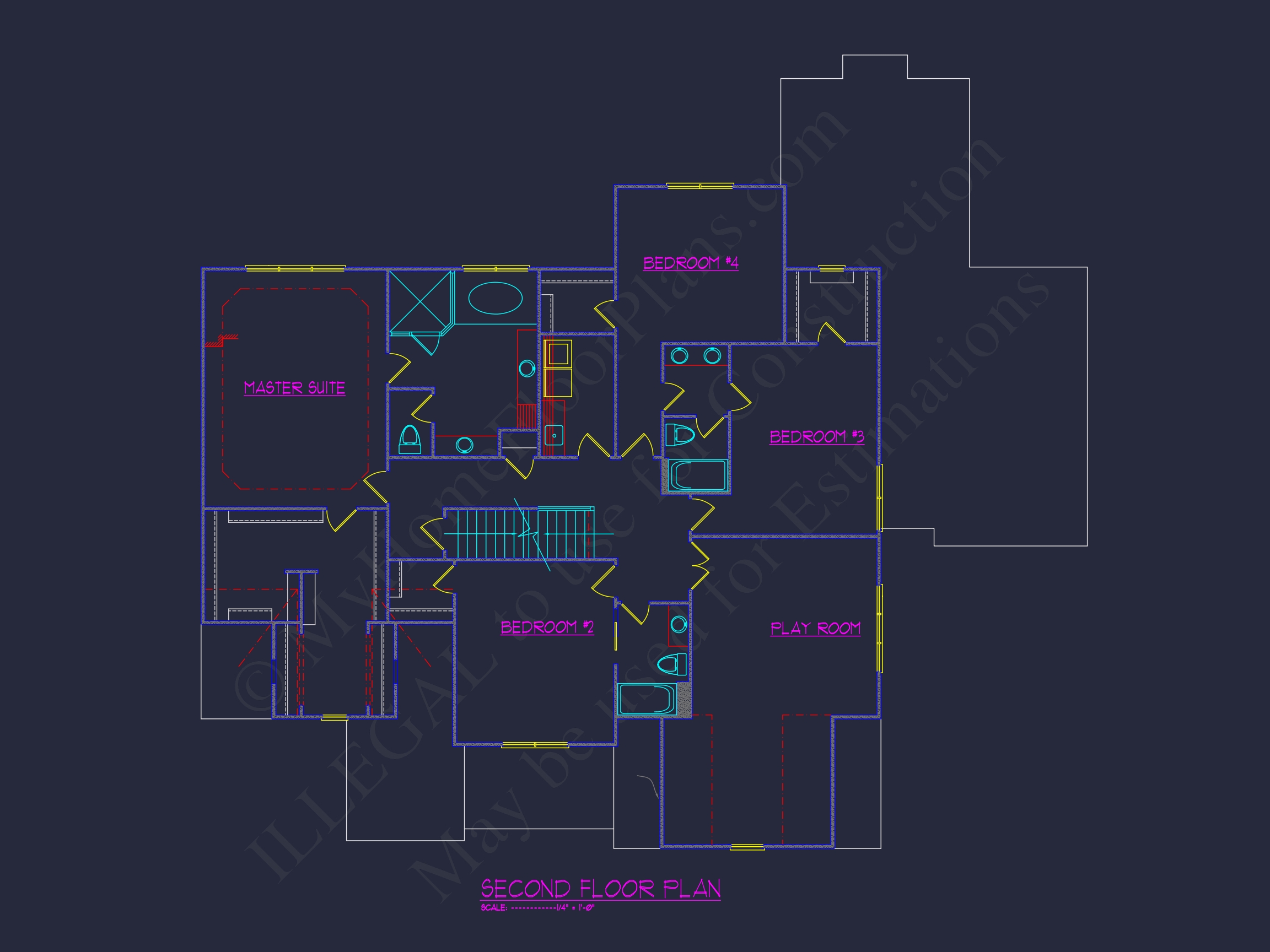 6-Bed Floor Plan Blueprint